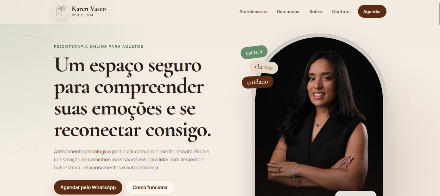 Preview do projeto Karen Vasco Psicologia