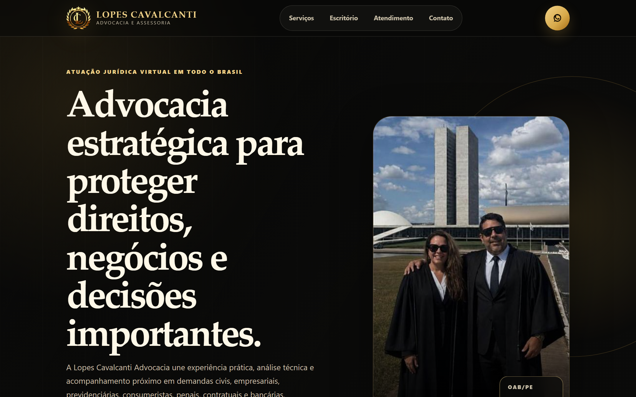 Preview do projeto Lopes Cavalcanti Advocacia